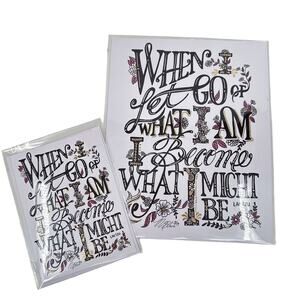 Margot Elena Diptych and Greeting Card When I Let Go of What I Am - Lao Tzu